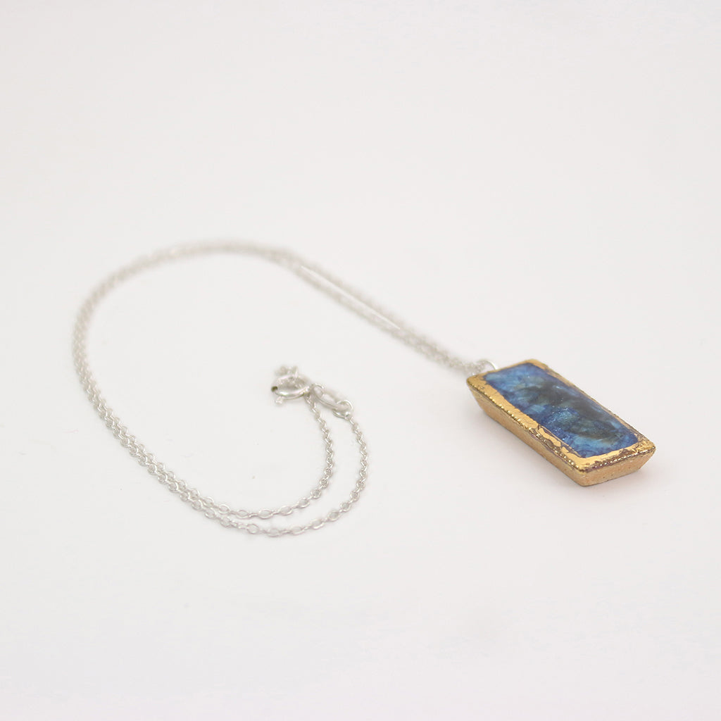 Blue Reef Small Drop Sterling Silver Pendant - Habulous
