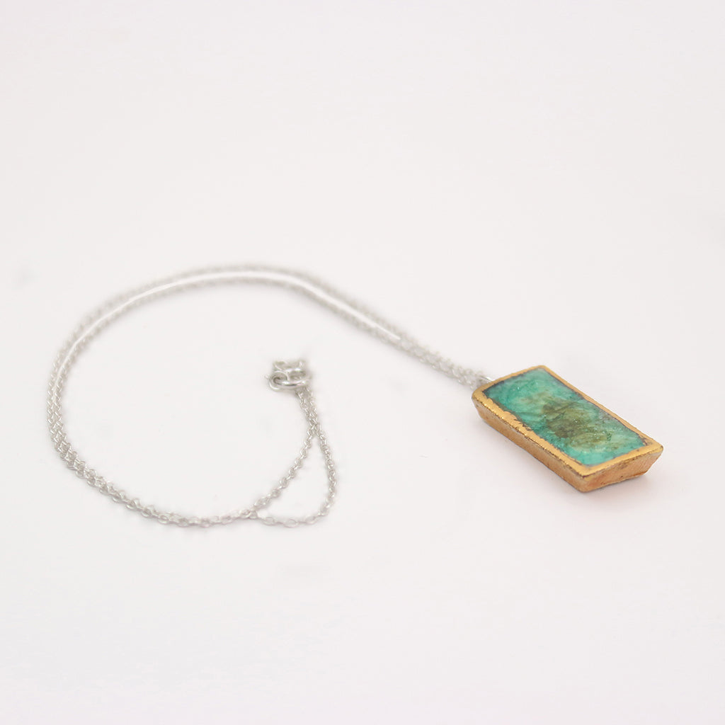Emerald Reef Large Drop Sterling Silver Pendant - Habulous