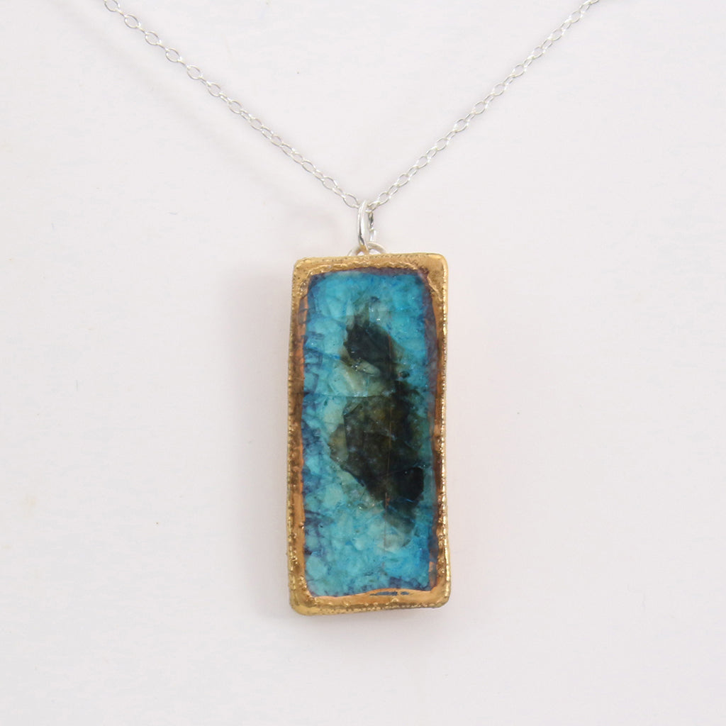 Turquoise Reef Large Drop Sterling Silver Pendant - Habulous