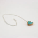 Emerald Turquoise Lagoon Teardrop Sterling Silver Pendant - Habulous