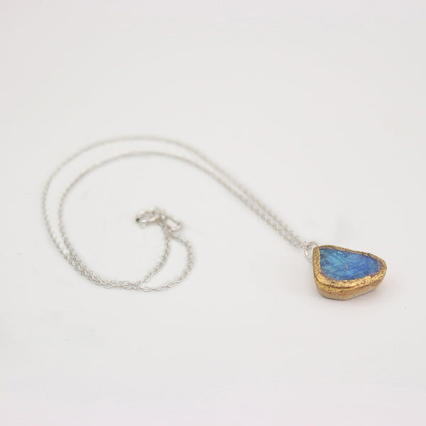 Turquoise Blue Lagoon Teardrop Sterling Silver Pendant - Habulous