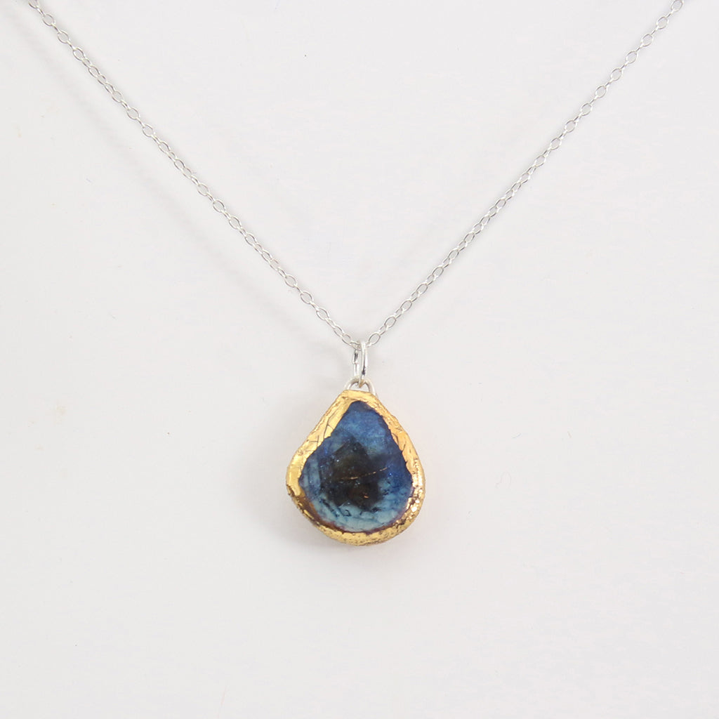 Blue Reef Teardrop Sterling Silver Pendant - Habulous