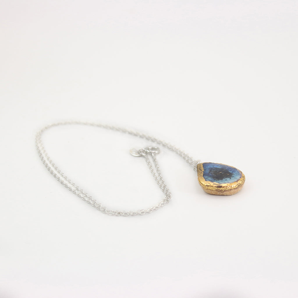 Blue Reef Teardrop Sterling Silver Pendant - Habulous