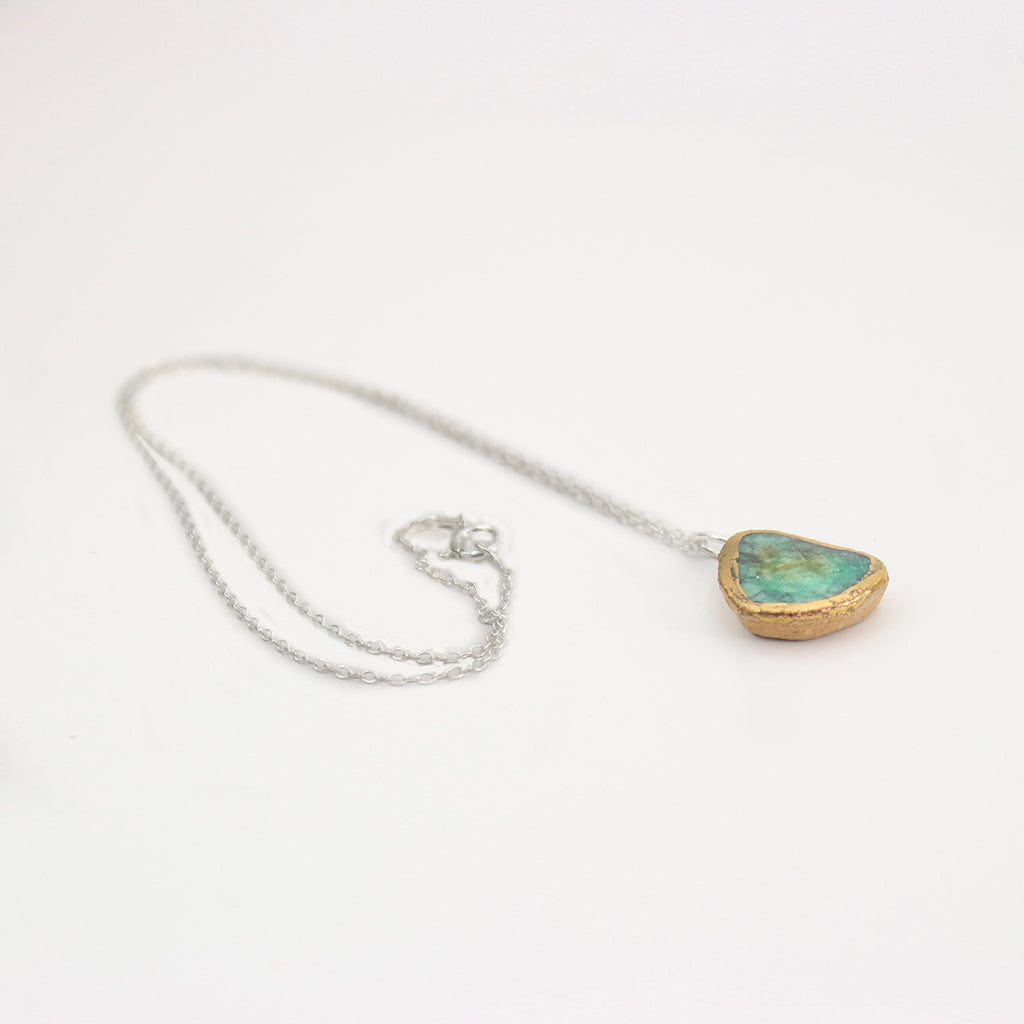 Emerald Reef Teardrop Sterling Silver Pendant - Habulous