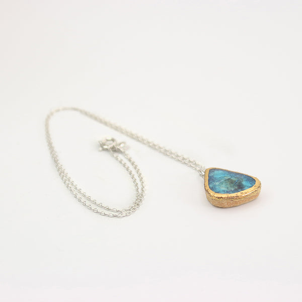 Turquoise Reef Teardrop Sterling Silver Pendant - Habulous