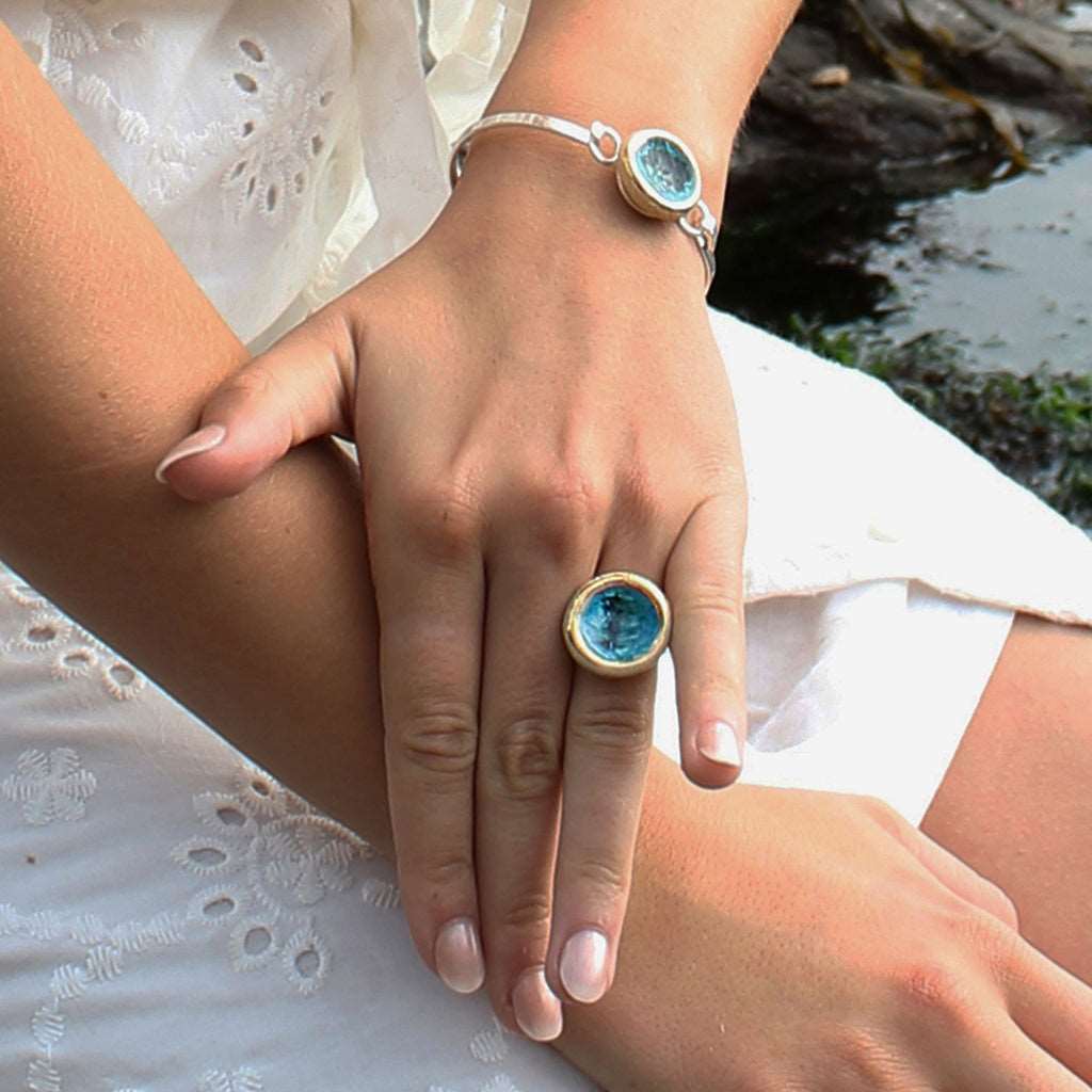 Large Round Turquoise Reef Ring - Habulous