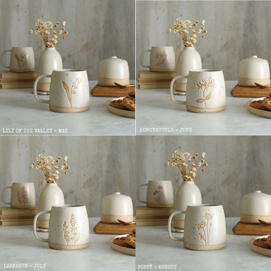 Personalised Flower and Name Large Mug