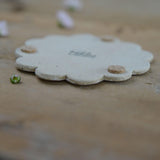 Close up of underside and cork feet on coaster