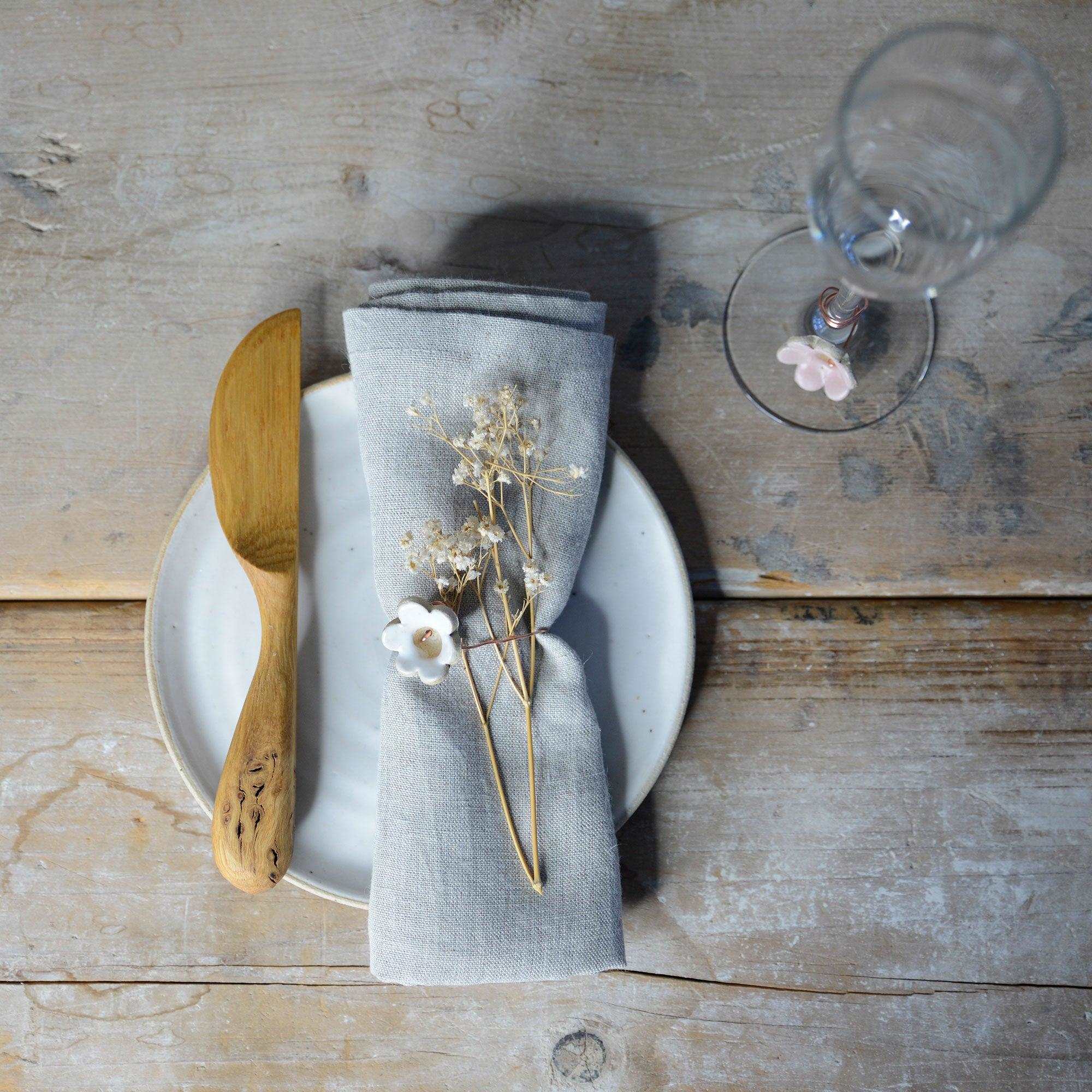 Flower Name Card Holder Wedding Favour Stone - Habulous