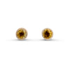 Recycled amber brown crackled glass ceramic circular stud earrings 