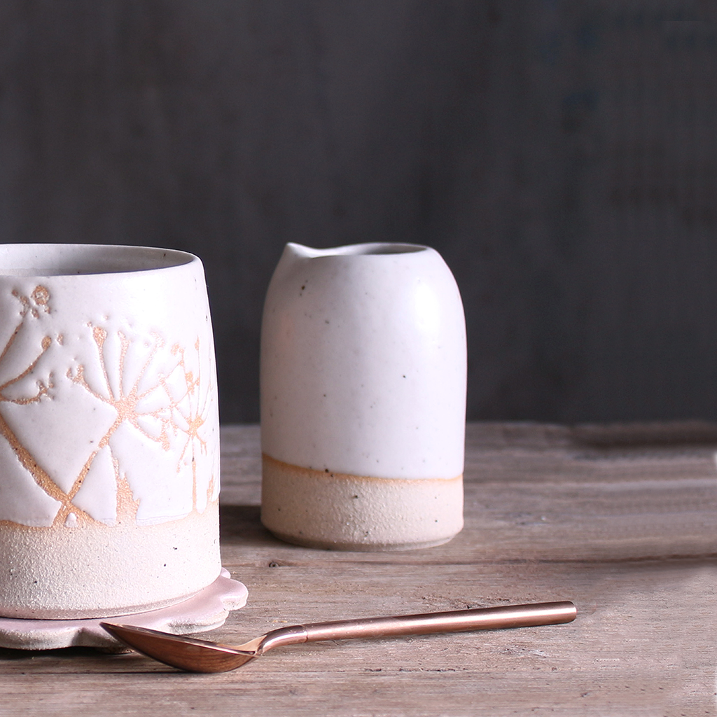 Off-White Milk Jug Stoneware