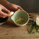 Cornflower Blue Herb Shredder & Garlic Grater Bowl