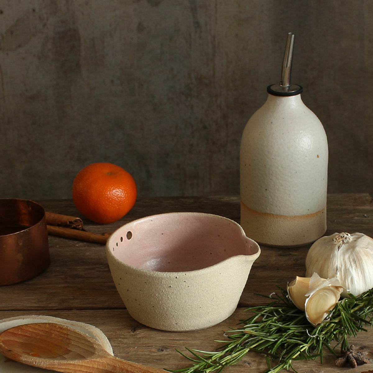 Handmade Stoneware Oil Pourer – Christmas Gift for Food Lovers