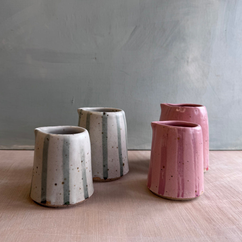Sample Pieces - Pink Striped Jugs, Set of 2 (Worth around £36)