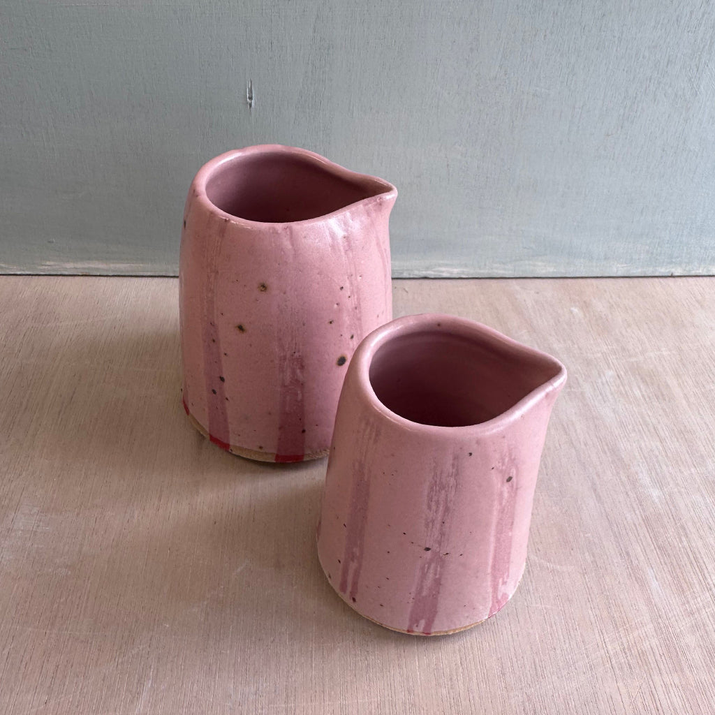 Sample Pieces - Pink Striped Jugs, Set of 2 (Worth around £36)