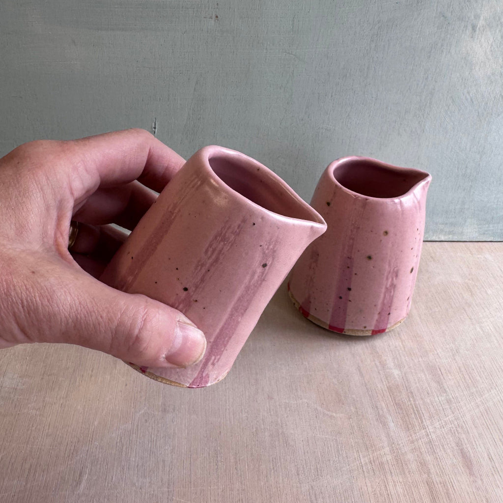 Sample Pieces - Pink Striped Jugs, Set of 2 (Worth around £36)