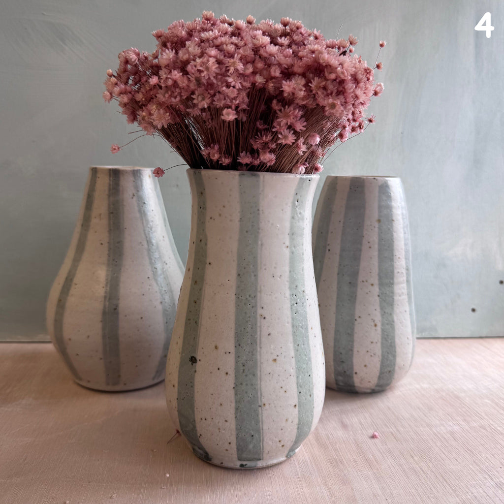 Sample Pieces - Large Blue & White Striped Vase (Worth £60) Four shapes available