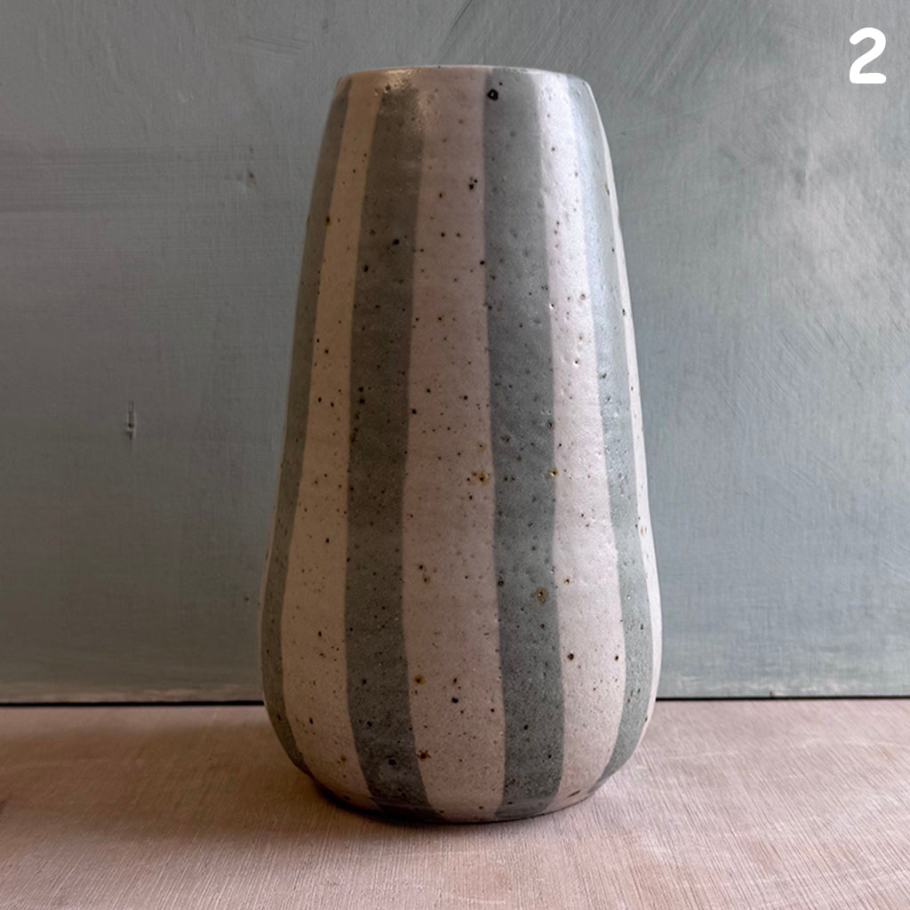 Sample Pieces - Large Blue & White Striped Vase (Worth £60) Four shapes available