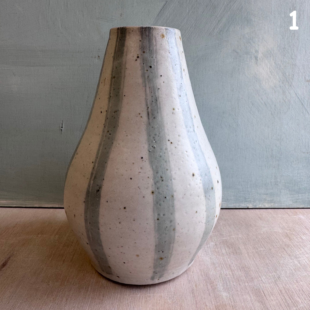 Sample Pieces - Large Blue & White Striped Vase (Worth £60) Four shapes available