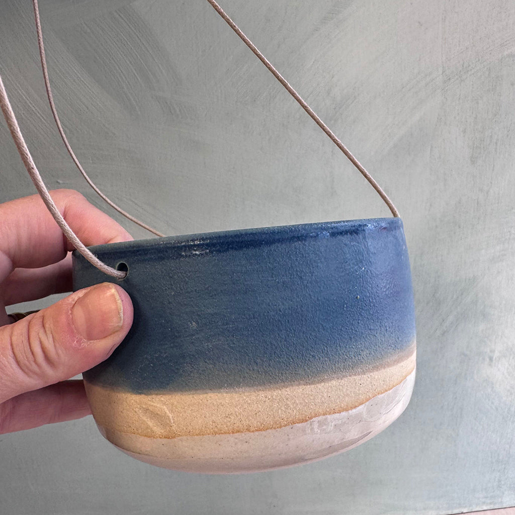 Sample Pieces - Blue and White Hanging Planters - Set of 2 (Worth around £60)