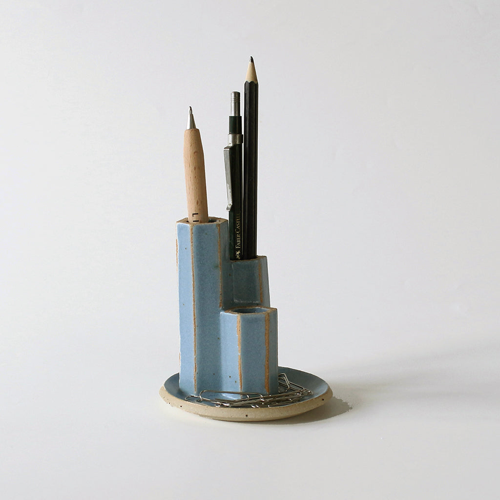 Cornflower Blue Desk Tidy Pen Holder - Habulous