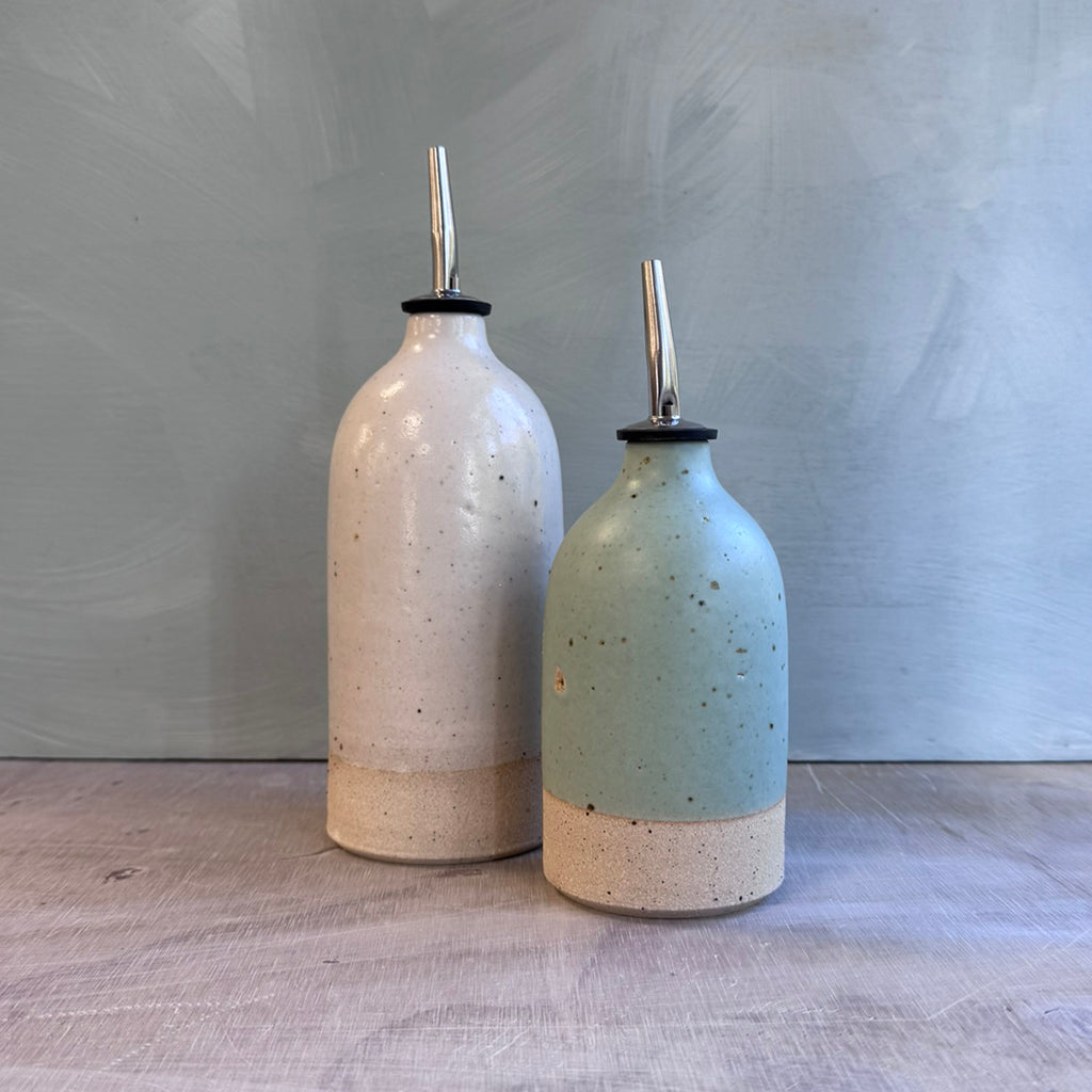 Seconds Oil Pourer Set (Worth £72.50) Off White & Mint Green