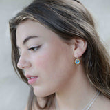 Blue Pool Gold Fill Small Hoops - Habulous