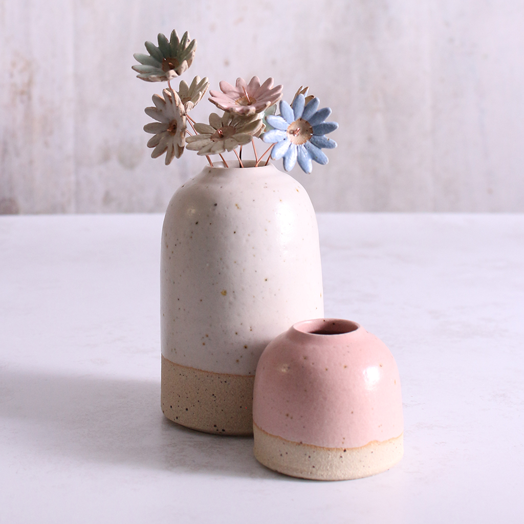 Pale Pink Mini Bud Vase Stoneware