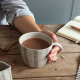 White and Blue Stripe Handmade Stoneware Mug