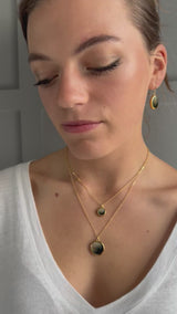 Eclipse Oval Drop Earrings - Ceramic, Glass & Gold