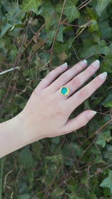 Bague petite ronde réglable Émeraude Turquoise Lagon