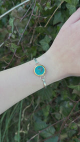 Bracelet rond en plaqué argent turquoise récif