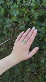 Bague réglable "Petite Émeraude Ronde Récif"