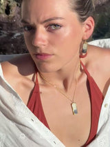 Boucles d'oreilles pendantes Dusk – Céramique, verre et or
