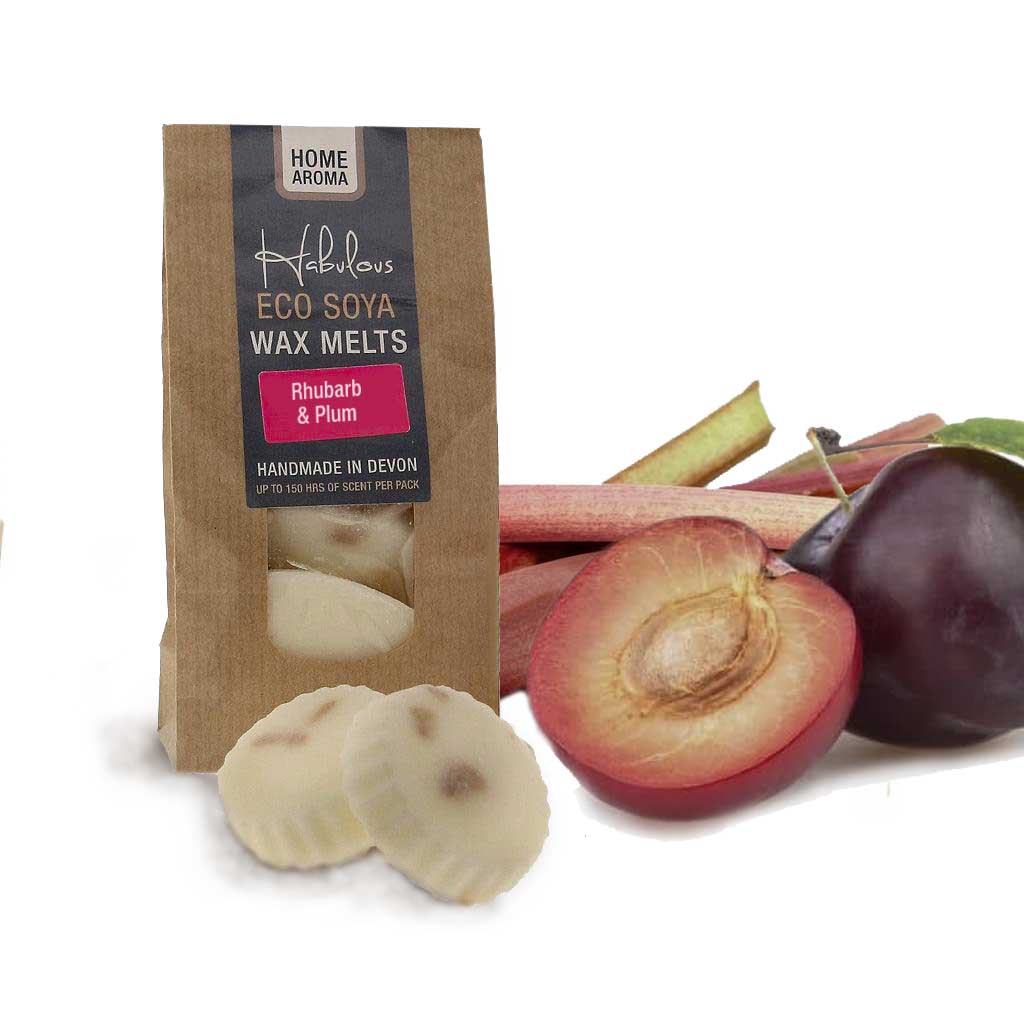 Lot de galets de cire de soja écologique Rhubarbe & Prune