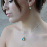 Large Round Emerald Reef Sterling Silver Pendant
