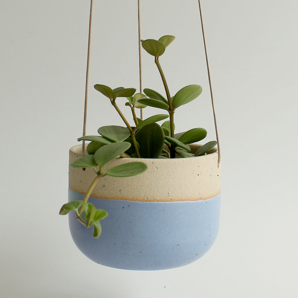 Cornflower Blue Hanging Planter Stone - Habulous