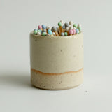 Match Striker Pot with Matches in Light Yellow Stone - Habulous