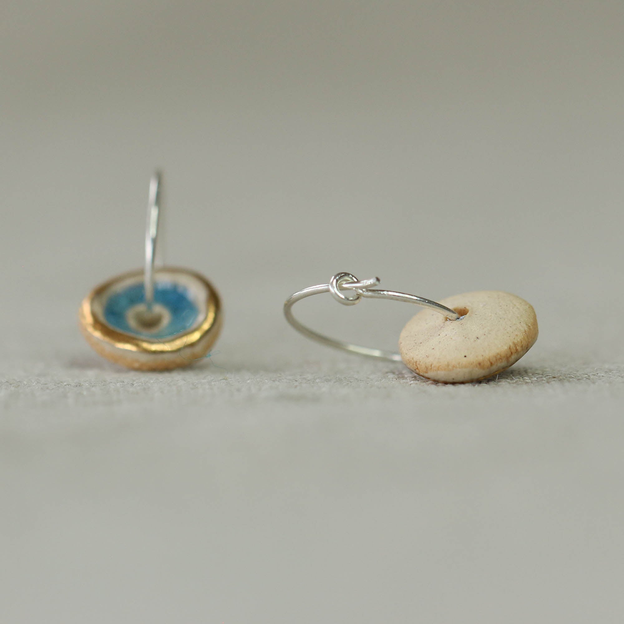Blue Pool Sterling Silver Small Hoops - Habulous