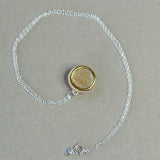 Small Round Crystal Pool Sterling Silver Pendant - Habulous