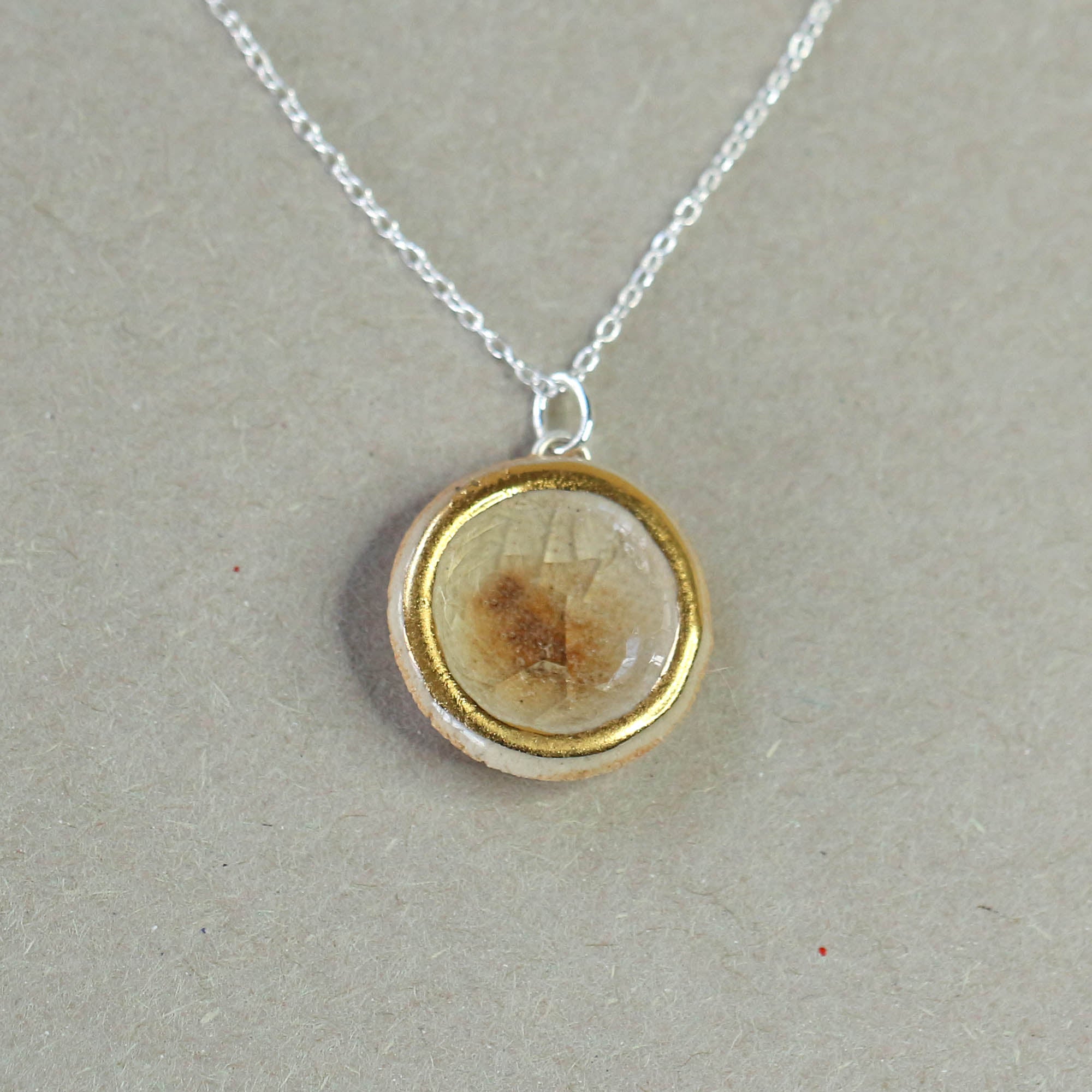 Round Crystal Pool Sterling Silver Pendant Large - Habulous