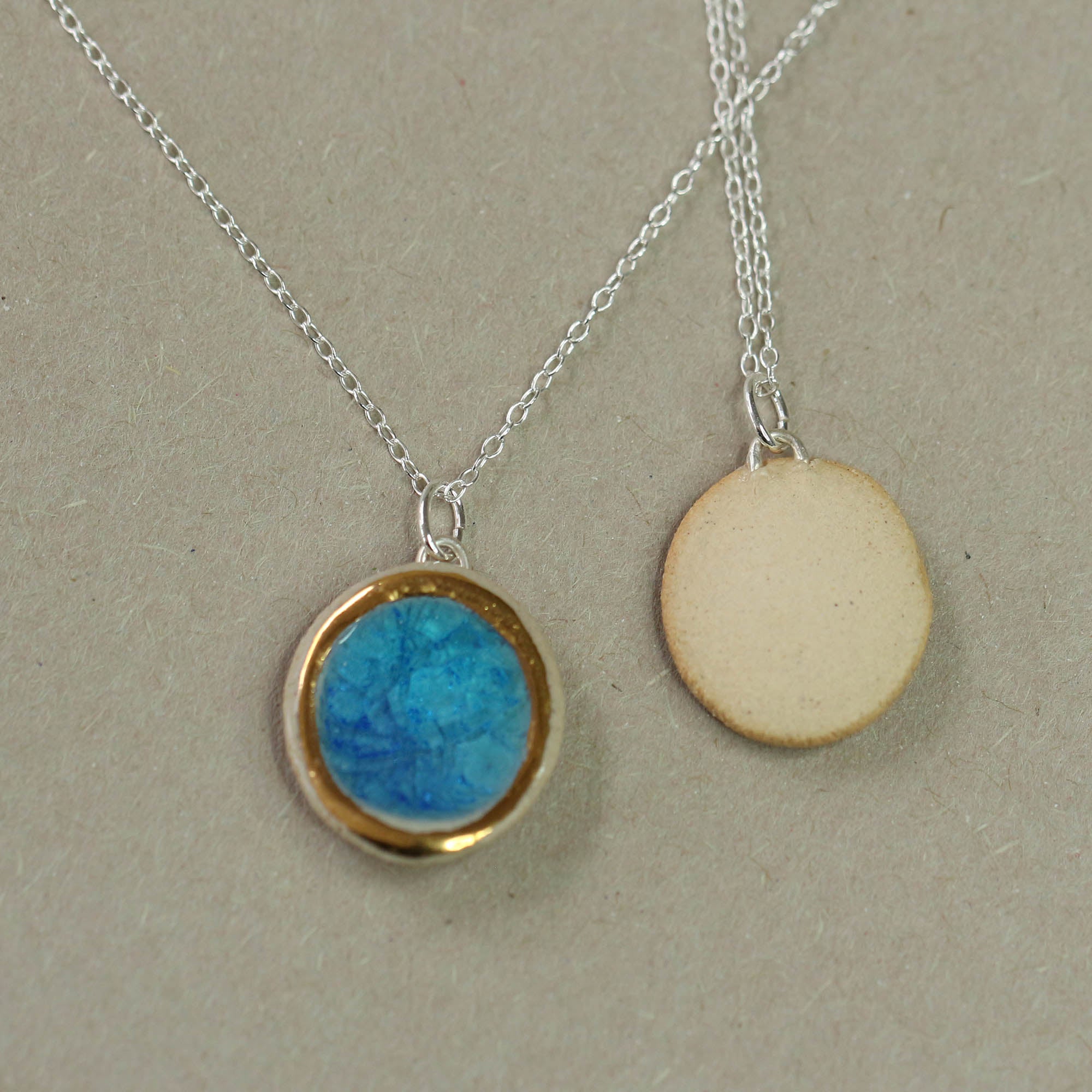 Turquoise Blue Lagoon Oval Sterling Silver Pendant - Habulous
