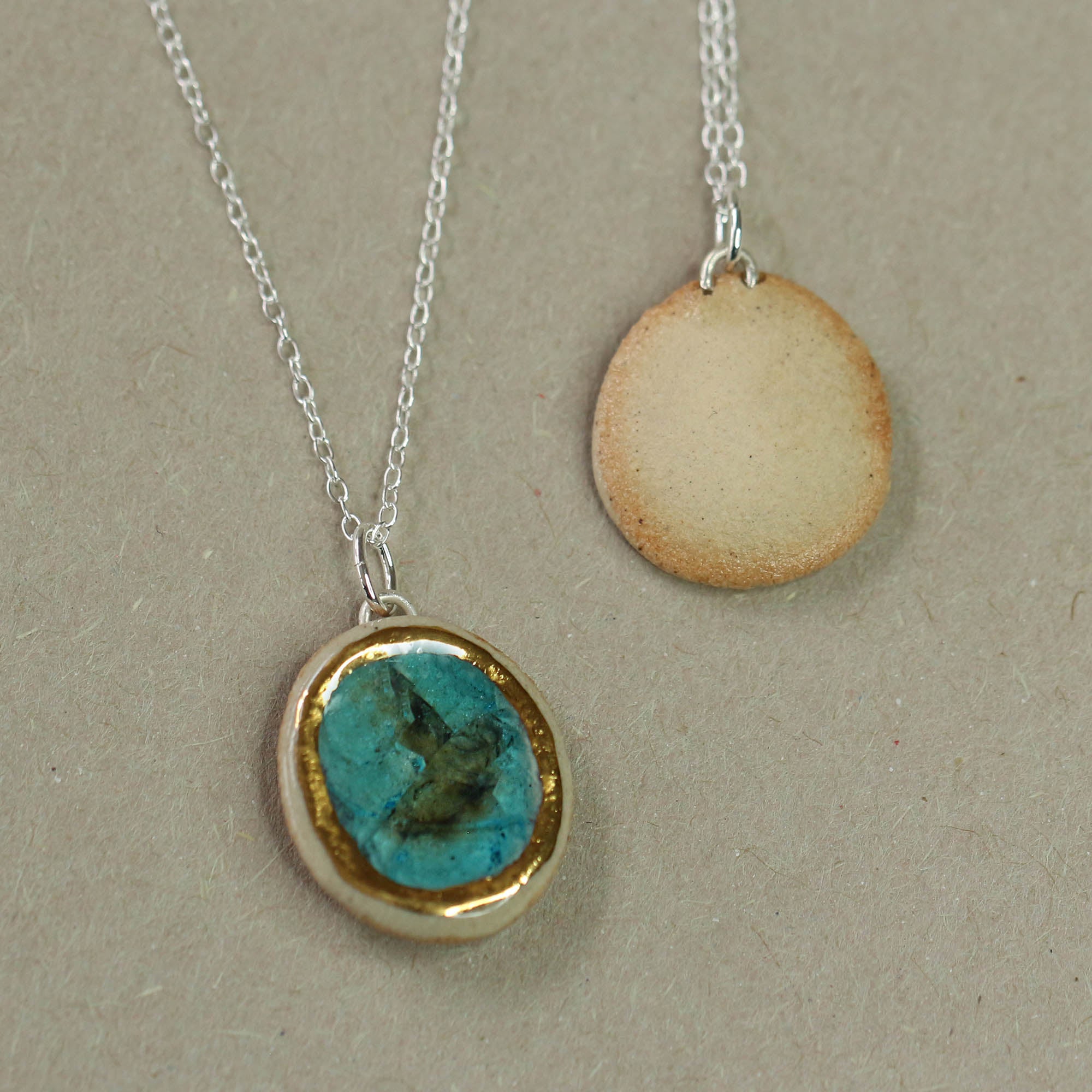 Turquoise Reef Oval Sterling Silver Pendant - Habulous