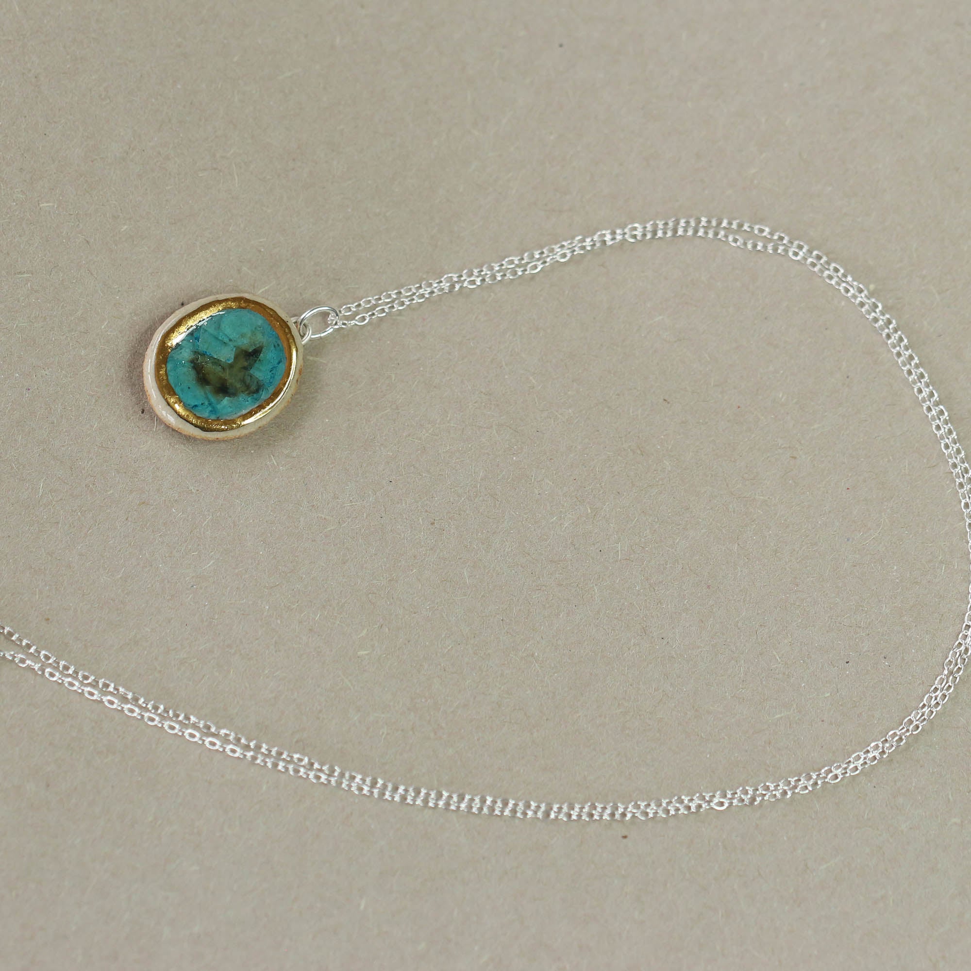 Turquoise Reef Oval Sterling Silver Pendant - Habulous