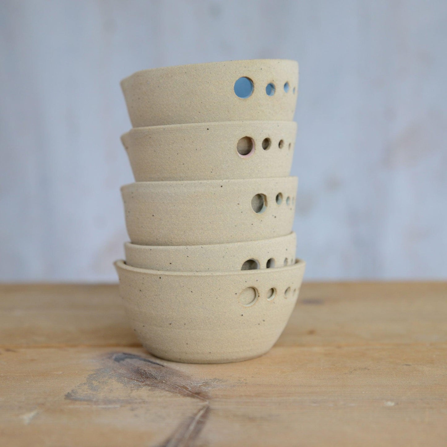 Stack of 5 herb shredder bowls
