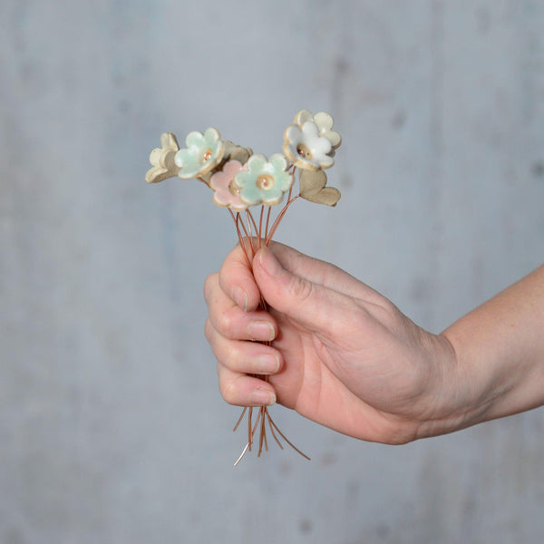 Decorative Ceramic Flower Bud Stems Stone - Habulous