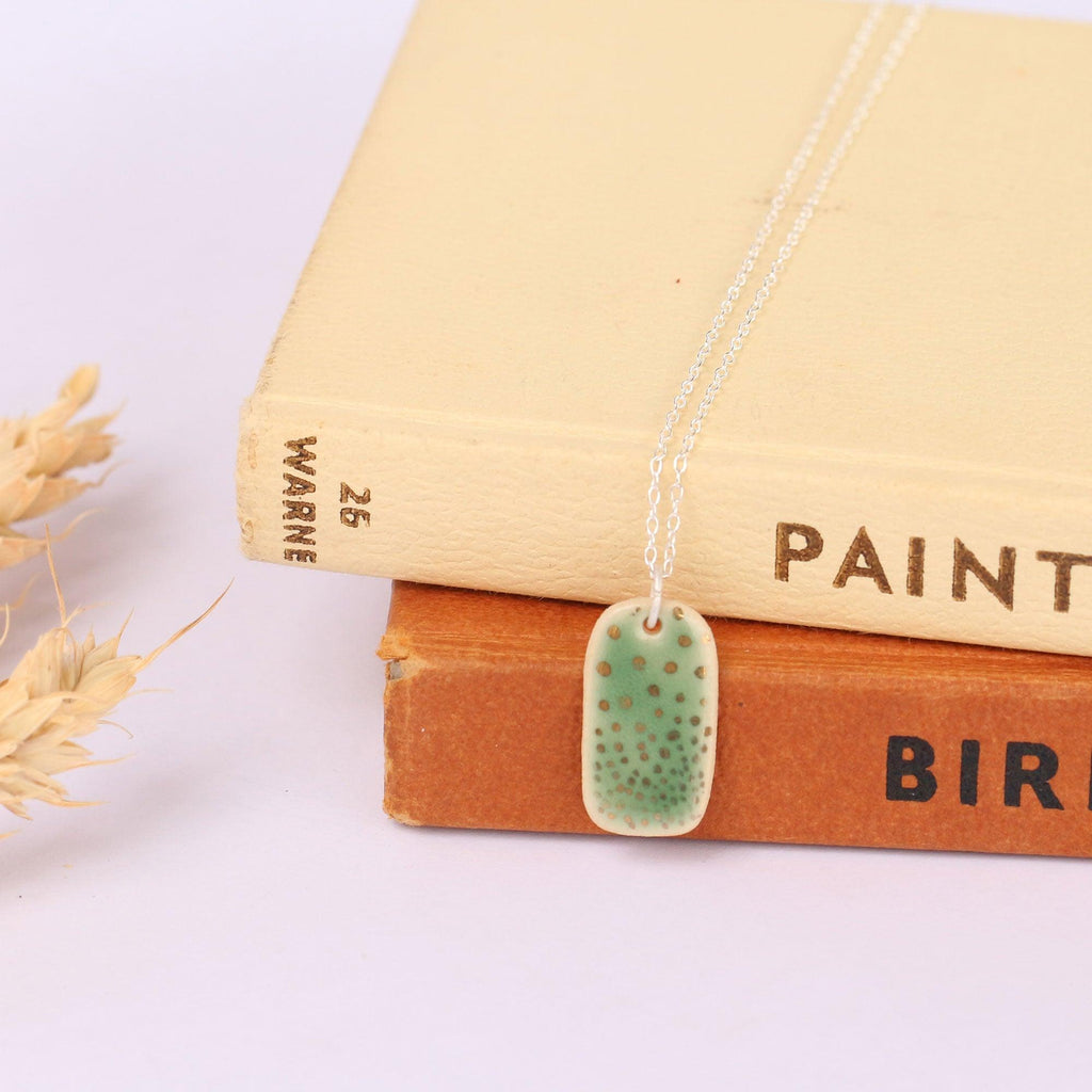 Fern Green Gold Spotted Necklace - Habulous
