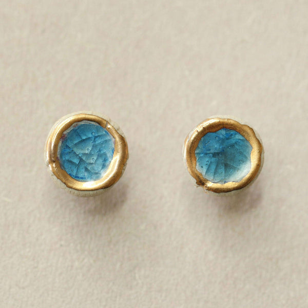 Blue Pool Sterling Silver Studs - Habulous