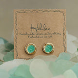Turquoise Pool Sterling Silver Studs - Habulous
