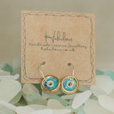 Turquoise Pool Sterling Silver Large Hoops - Habulous
